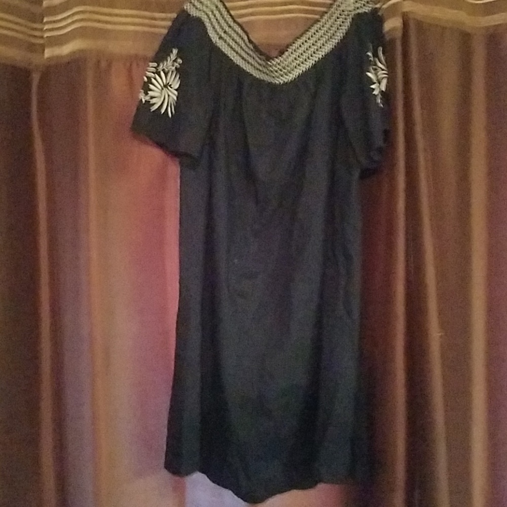 XXL Maternity dress off the shoulder blue Floral